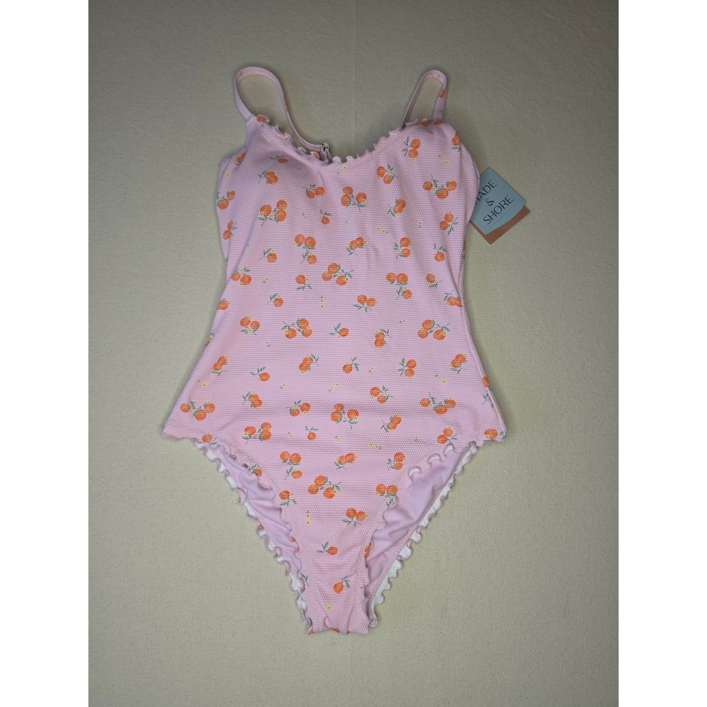 Shade & Shore Scoop‎ Neck One Piece Swimsuit Pink XL NWT